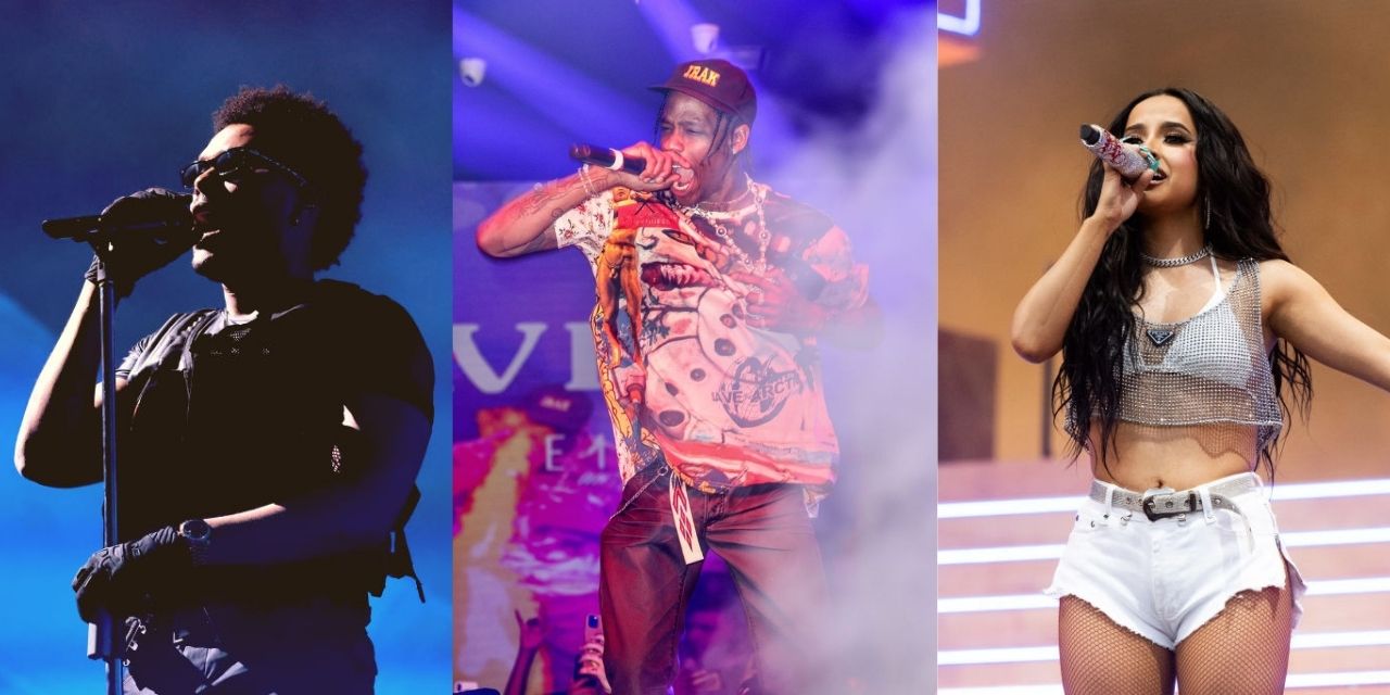 The Weeknd, Becky G y Travis Scott en show